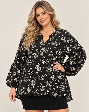 Immagine di RELAXED FIT BLOUSE WITH CIRCULAR PRINT AND A BUTTONE COLLAR